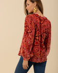 Hale Bob - Keira 48DN232A - Bluse Samt Seide Viskose - orange