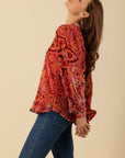 Hale Bob - Keira 48DN232A - Bluse Samt Seide Viskose - orange