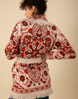 Hale Bob - Cameron 48DN330A - Strickjacke mit Jacquard-Fransen - ELFENBEIN