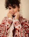 Hale Bob - Cameron 48DN330A - Strickjacke mit Jacquard-Fransen - ELFENBEIN