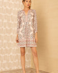 Korte jurk in matte jersey met print van de herfstcollectie van Hale Bob.