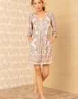 Hale Bob - Avah | 56TV652A - Jurk kort V print - beige