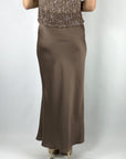 D.Exterior - Rok lang satijn - Mokka - 62662