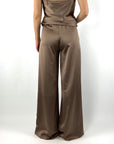 D.Exterior - 62663 | 6 - Broek palazzo satijn - MOCHA