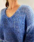 MAI – Pull 100 % handgefertigt – Dégradé – Marineblau