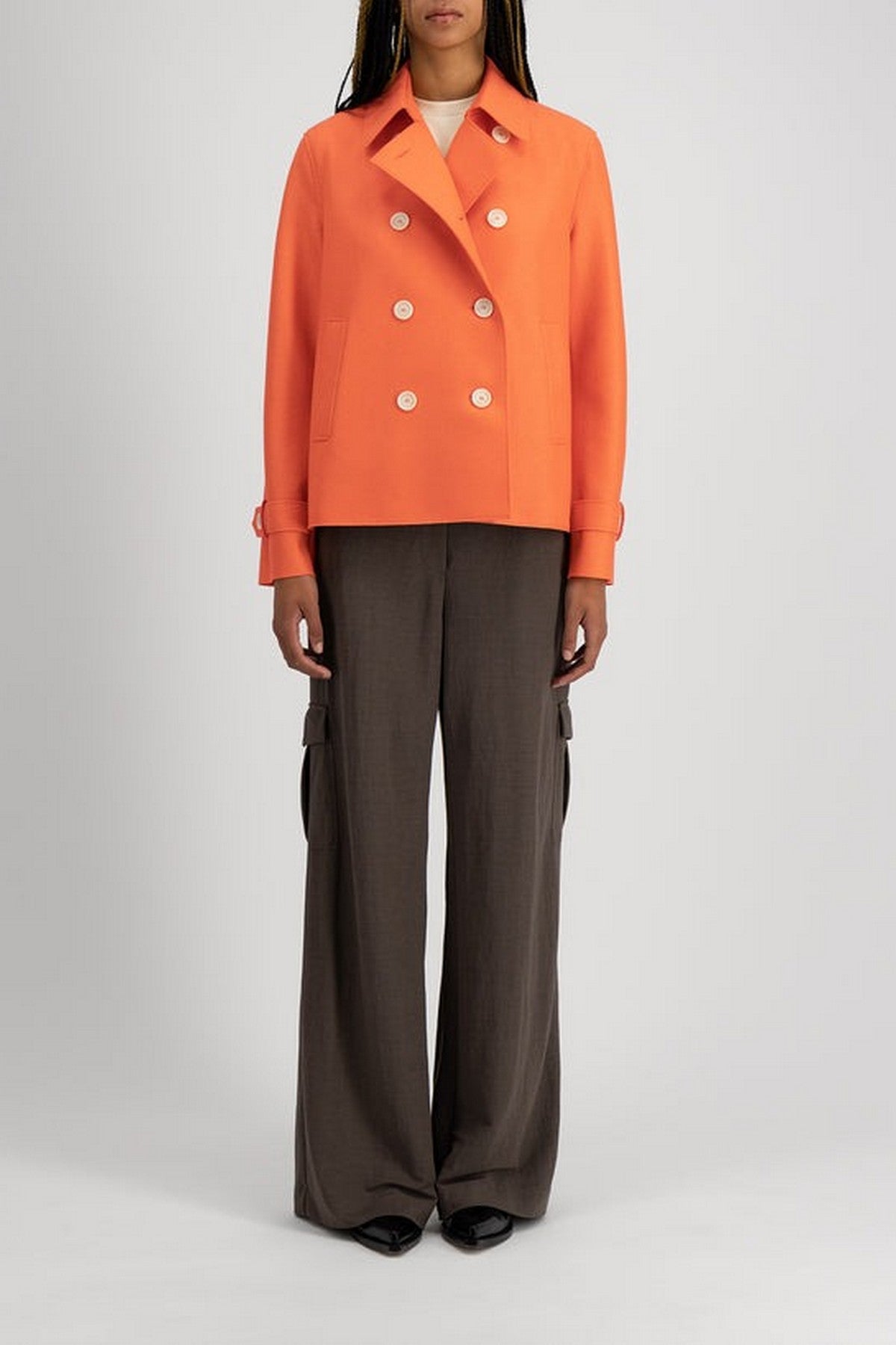 Harris Wharf - A2489MLX | 238 - Cropped trench pressed wool