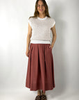 Peserico - Ärmelloser Pullover mit Rautenmuster - Weiß/Rosa - A99034F03