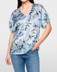 Marc Cain - Blouseshirt zijde lelieprint - Magical Blue (319) - AC 51.36 W36