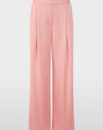 Wijde satijnen instapbroek WEDI met bandplooien, brede tailleband en extra lange pijpen. Elegant en soepel vallend.