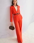 Marc Cain - AC 81.69 W70 | 223 - Hose weit Leinen Viskose - Bright Tomato