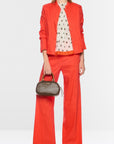 Marc Cain - AC 81.69 W70 | 223 - Hose weit Leinen Viskose - Bright Tomato