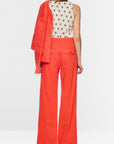 Marc Cain - AC 81.69 W70 | 223 - Hose weit Leinen Viskose - Bright Tomato