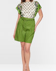 Marc Cain - Kurze Warangal Leinenmischung - Garden Green - AC 83.04 W70