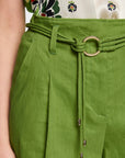 Marc Cain - Kurze Warangal Leinenmischung - Garden Green - AC 83.04 W70