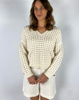 Anneclaire - D0603 1 - Pull V Shell Knit - Mastix
