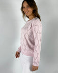 Anneclaire - D0501 403 - Pullover mit durchbrochenem Rautenmuster - Hellrosa