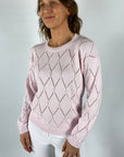 Anneclaire - D0501 403 - Pullover mit durchbrochenem Rautenmuster - Hellrosa