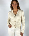 Anneclaire - D0535 1 - Kurze Shell-Strickweste - Mastix
