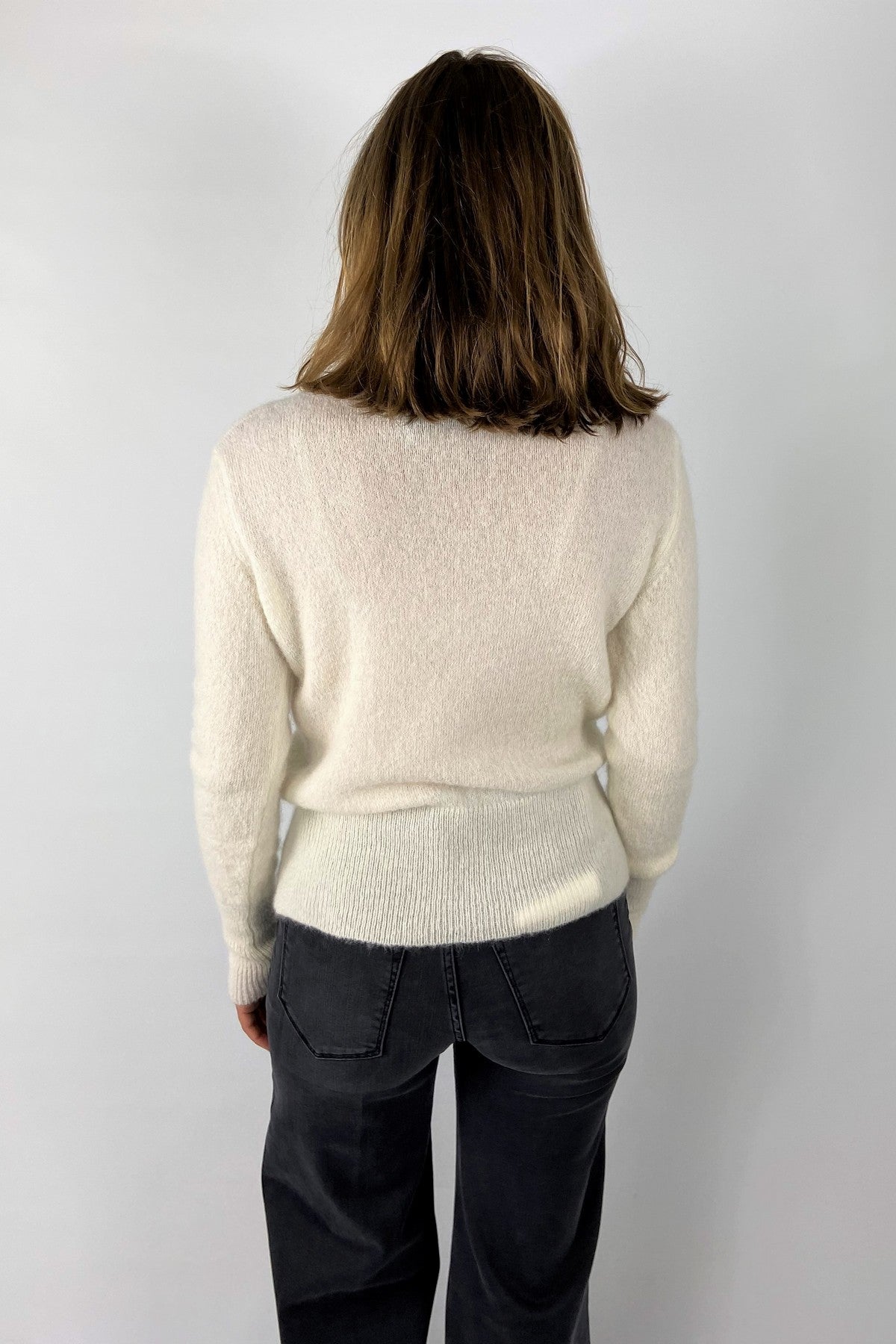 Anneclaire - A1348 | 201 - Pull mohair fantasie - ecru