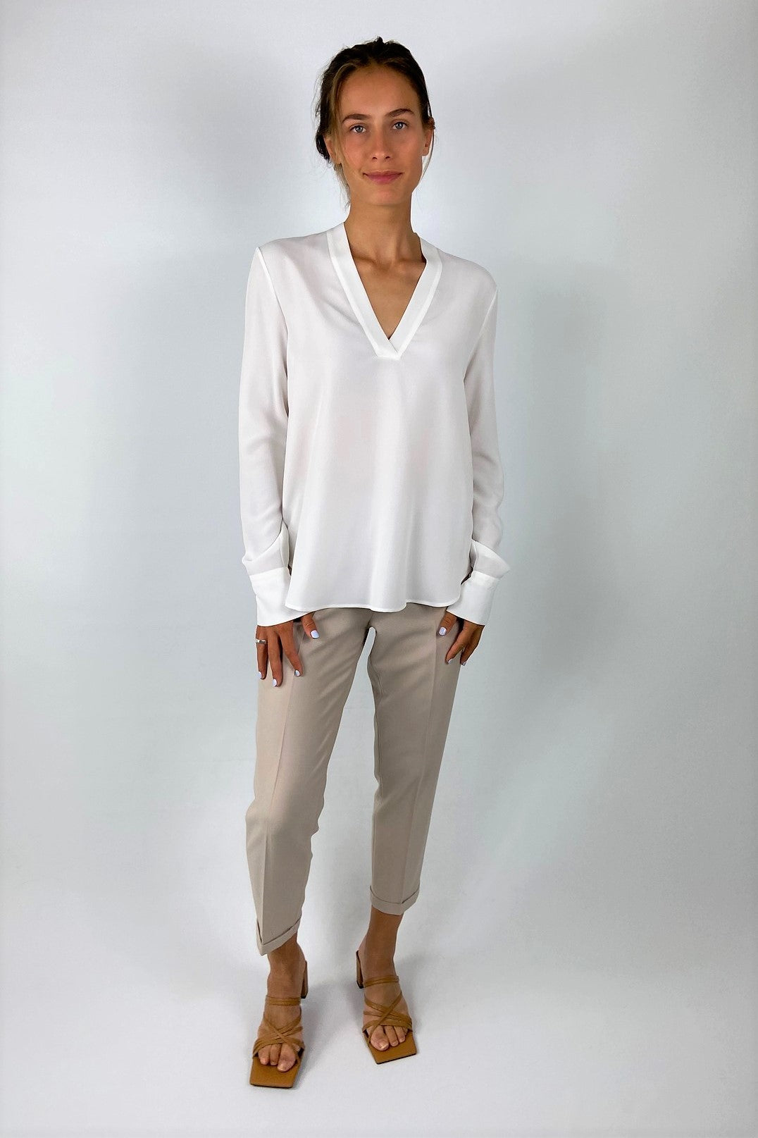 Antonelli Firenze - Aversa 001 - Shirtbloes crêpe - wit