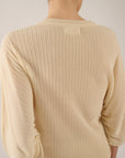 Oscar The Collection – Agnes TOP – Pullover mit Bindebändern an den Ärmeln – Creme