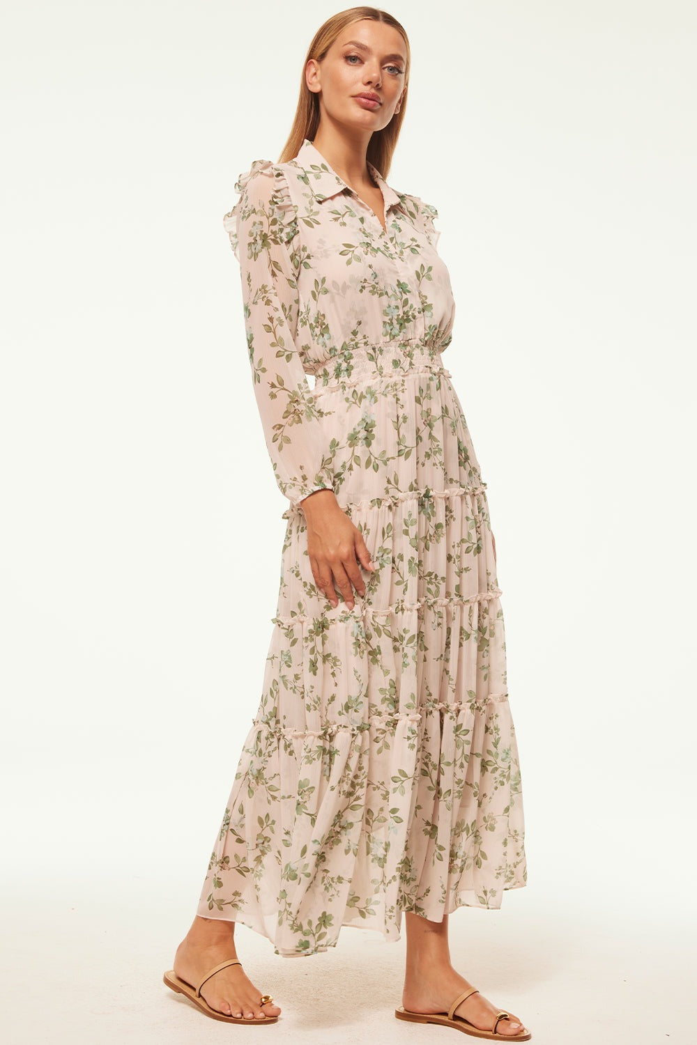 Misa - Ahreana Dress - Jurk lang - white sage