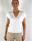 Anneclaire - D1023 201 - Shirt V-Ausschnitt Viskose-Mix - weiß