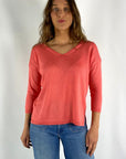 Anneclaire - D1042 231 - Pullover V Viskose-Mix - Blush