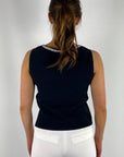 Anneclaire - D1065 307 - Top mit Paspelierung aus Baumwollmix - Marine