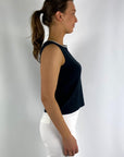 Anneclaire - D1065 307 - Top mit Paspelierung aus Baumwollmix - Marine