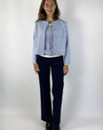 Anneclaire - D1268 285 - Vest kort 2 zakjes gebreid - lichtblauw