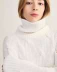 Anneclaire - D1288 201 - Pull kabel rolkraag - ecru