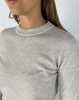 Anneclaire - D1294 265 - Pull detail strass kraag - lichtgrijs