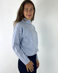 Anneclaire - D1408 861 - Pull col montant ruit - lichtblauw
