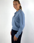 Anneclaire D1851 trui met strikdetail – Doveblauw