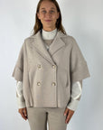 Anneclaire - D1274 292 - Kurzer Zweireihermantel - Hellbeige