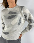 Anneclaire - D0750 353 - Pullover Design Blume - grau