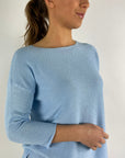 Anneclaire - D1041 015 - Pullover U-Boot-Ausschnitt Viskose-Mix - blau