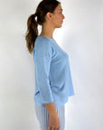 Anneclaire - D1041 015 - Pullover U-Boot-Ausschnitt Viskose-Mix - blau