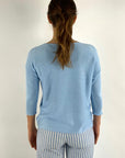 Anneclaire - D1041 015 - Pullover U-Boot-Ausschnitt Viskose-Mix - blau