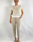 Anneclaire - D1113 430 - Ärmelloser zweifarbiger Pullover - Creme