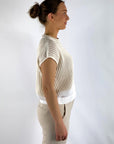 Anneclaire - D1113 430 - Ärmelloser zweifarbiger Pullover - Creme