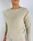 Anneclaire - D1126 721 - Rundhalspullover Baumwolle/Leinen - Beige