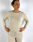 Anneclaire - D1126 721 - Rundhalspullover Baumwolle/Leinen - Beige