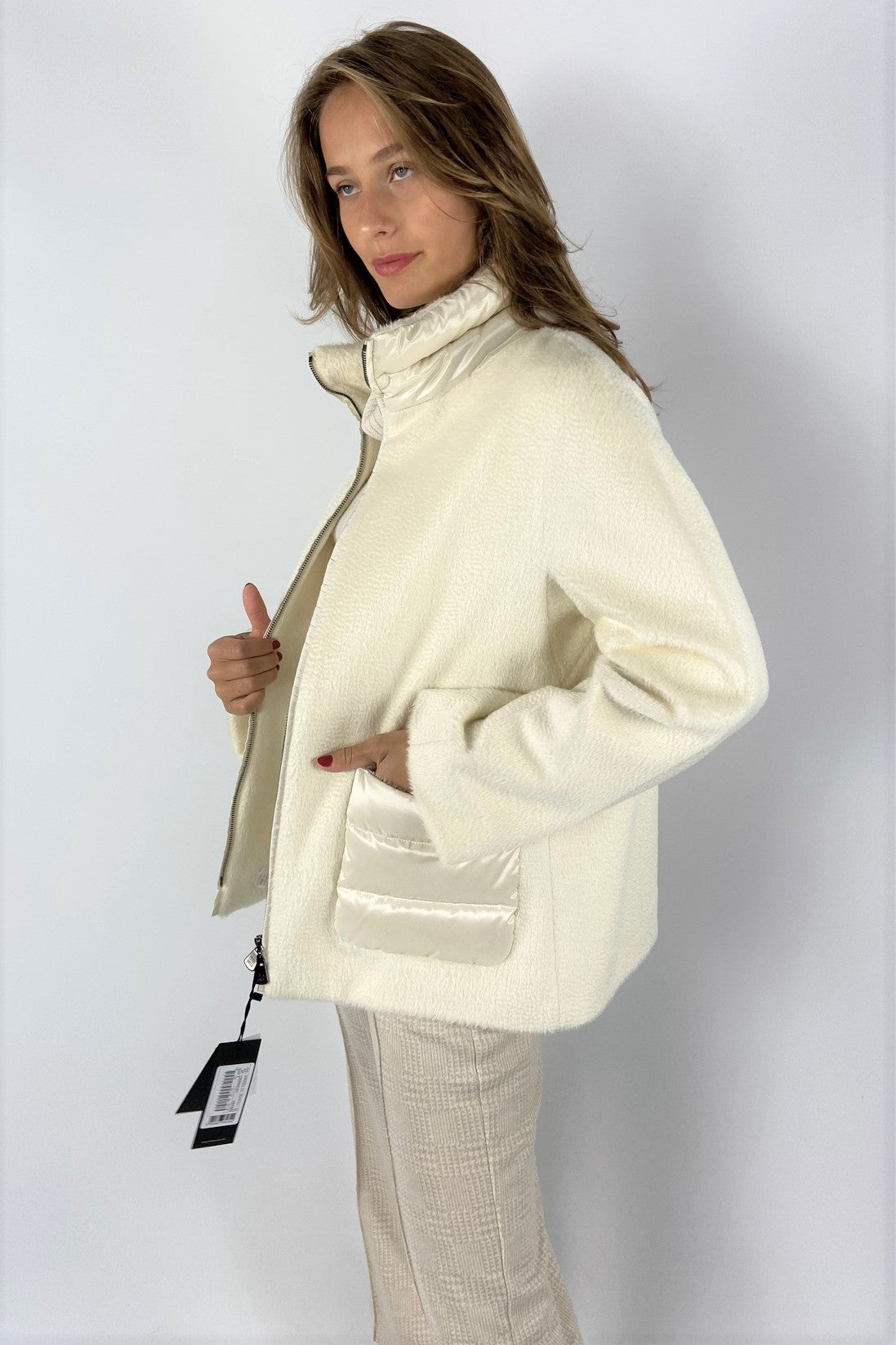 Cinzia Rocca - U462001 - Mantel kort nylon kraag