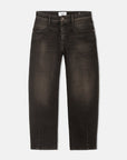Cambio ELIN Barrel Jeans in Authentic Lefthand Black Black Denim met high waist en cropped 27 inch pasvorm