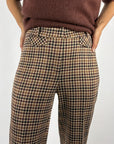 Cambio Famous 64023 flared pied-de-poule broek – Cinnamon Burgundy