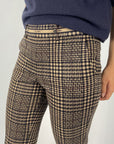 Cambio - Francoise cropped - Jerseyhose mit Karomuster - Karamell