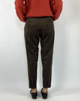 Cambio - Kiss pleat | 6303 - Broek 7/8 vegan suede - chocolate
