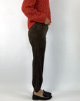 Cambio - Kiss pleat | 6303 - Broek 7/8 vegan suede - chocolate